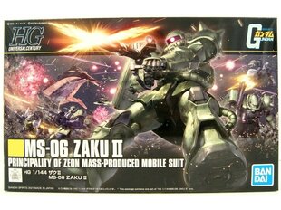 Пластиковая сборная модель Bandai - HGUC MS-06 Zaku II, 1/144, 61545 цена и информация | Конструкторы и кубики | 220.lv