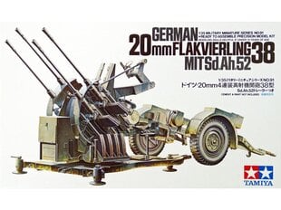 Сборная Gunpla модель Tamiya - German 20mm Flakvierling 38 mit Sd.Ah.52, 1/35, 35091 цена и информация | Конструкторы и кубики | 220.lv