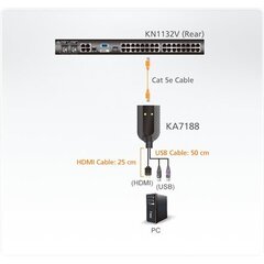 Aten KA7188-AX cena un informācija | Komutatori (Switch) | 220.lv
