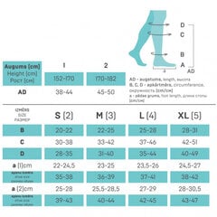 TONUS pusgarās zeķes mod. 0401 Active CCL1/1. aug./2. izm., pelēka-balta krāsa 10000456593 cena un informācija | Sieviešu zeķes | 220.lv