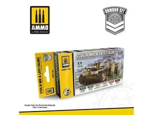 Набор акриловых красок Ammo Mig Stug III Mid & Late Colors 1944-1945 Set. АМИГ7186 цена и информация | Принадлежности для рисования, лепки | 220.lv