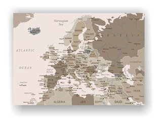 Korķa apgleznojums - Eiropas karte. Brūns [Korķa karte] 150x100cm cena un informācija | Gleznas | 220.lv