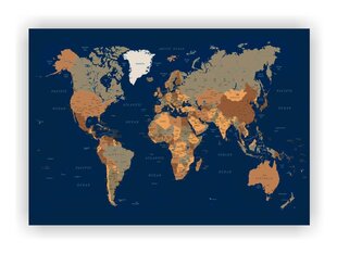 Korķa glezna - zilā pasaules karte cena un informācija | Gleznas | 220.lv
