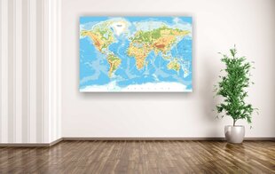 Korķa attēls - pasaules ģeogrāfiskā karte ar tapām. cena un informācija | Gleznas | 220.lv