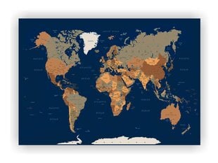 Korķa glezna - zilā pasaules karte cena un informācija | Gleznas | 220.lv