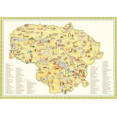 Fototapetes - Lietuvas karte ar pilsētām цена и информация | Фотообои | 220.lv