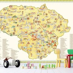 Fototapetes - Lietuvas karte ar pilsētām цена и информация | Фотообои | 220.lv