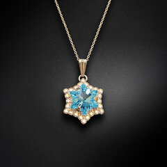 Kulons "Sniegpārsla (Aquamarine)" ar Swarovski™ kristāliem DS01K430 цена и информация | Украшения на шею | 220.lv