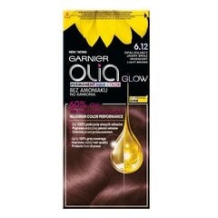 Стойкая краска для волос на масляной основе без аммиака Garnier Olia, 6.12 Light Brown цена и информация | Краска для волос | 220.lv