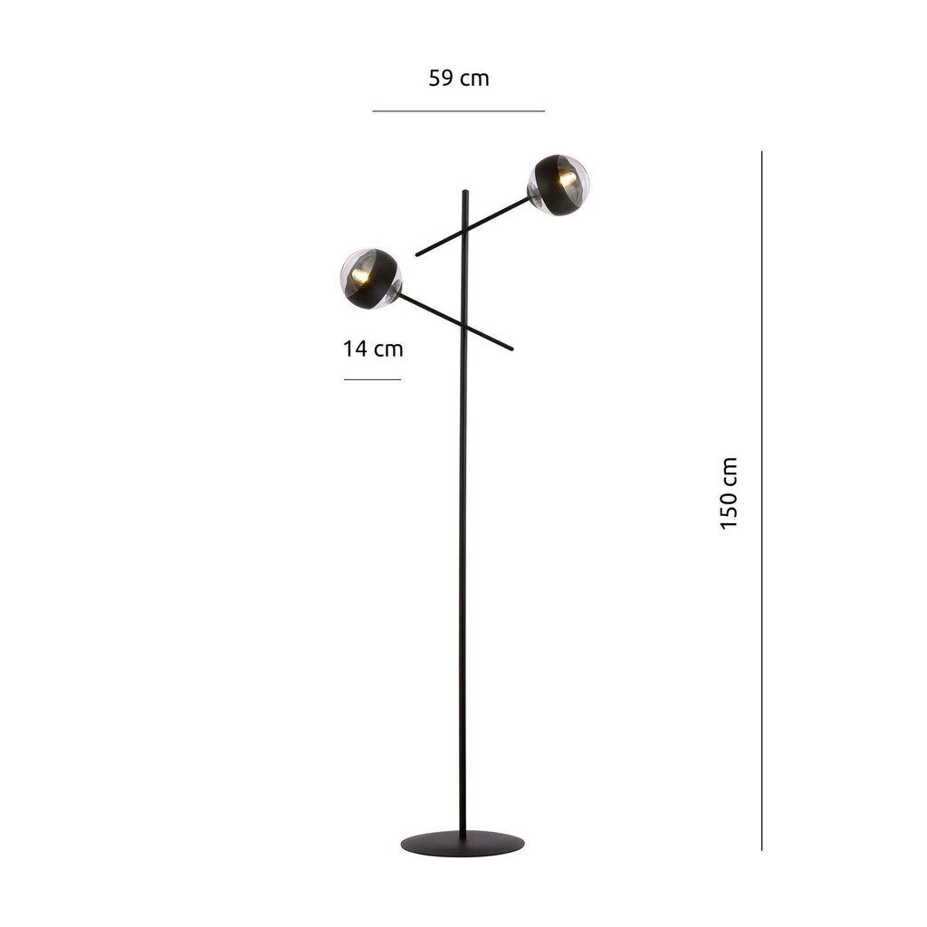 Emibig stāvlampa Linear LP2 Black/Stripe cena un informācija | Stāvlampas | 220.lv