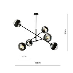 Emibig gaismeklis Linear 6 Black/Stripe cena un informācija | Piekaramās lampas | 220.lv