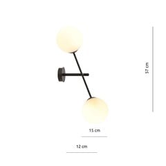 Emibig gaismeklis Linear K2 Black/Opal cena un informācija | Sienas lampas | 220.lv