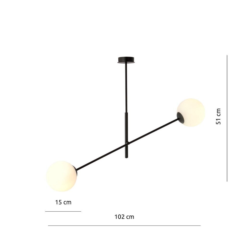 Emibig gaismeklis Linear 2 Black/Opal cena un informācija | Piekaramās lampas | 220.lv
