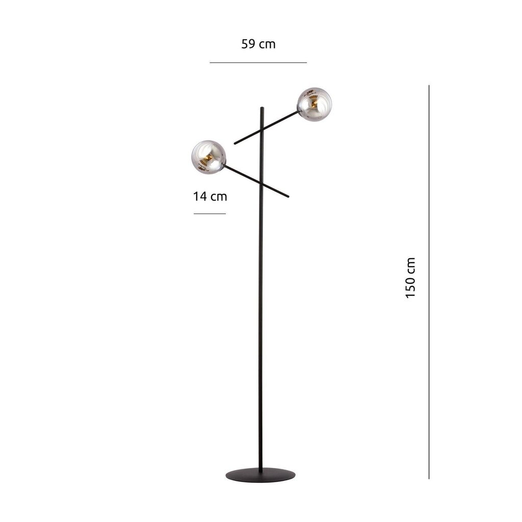 Emibig stāvlampa Linear LP2 Black/Grafit cena un informācija | Stāvlampas | 220.lv