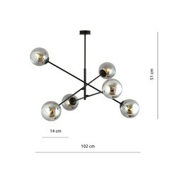 Emibig gaismeklis Linear 6 Black/Grafit cena un informācija | Piekaramās lampas | 220.lv