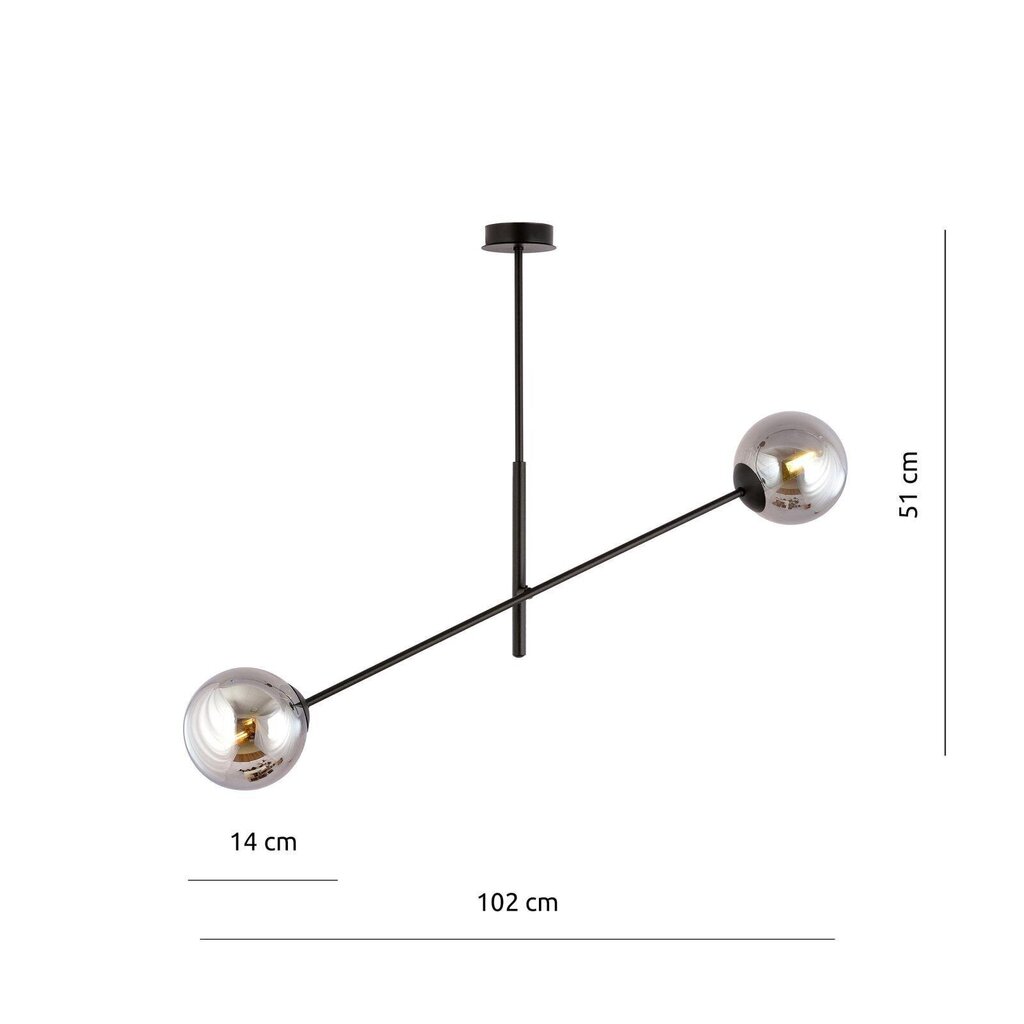 Emibig gaismeklis Linear 2 Black/Grafit cena un informācija | Piekaramās lampas | 220.lv