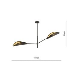 Emibig gaismeklis Vene 2 Black/Gold cena un informācija | Piekaramās lampas | 220.lv