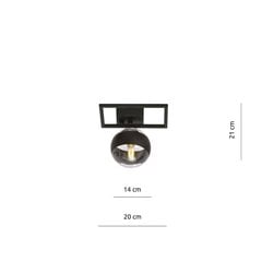 Emibig gaismeklis Imago 1E Black/Stripe cena un informācija | Griestu lampas | 220.lv