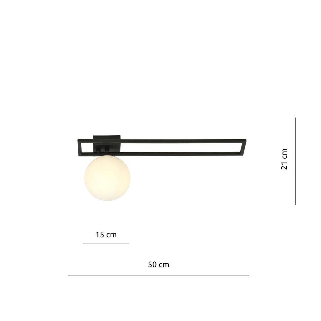 Emibig gaismeklis Imago 1C Black/Opal цена и информация | Griestu lampas | 220.lv