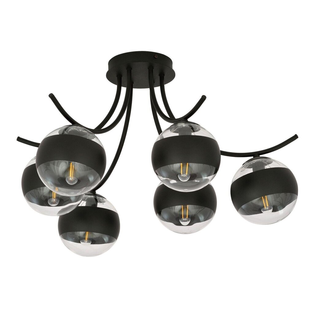Emibig lampa Boston 6 Black/Stripe цена и информация | Griestu lampas | 220.lv