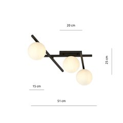 Emibig gaismeklis Smart 3 Black/Opal cena un informācija | Griestu lampas | 220.lv