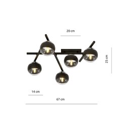 Emibig gaismeklis Smart 5 Black/Stripe cena un informācija | Griestu lampas | 220.lv