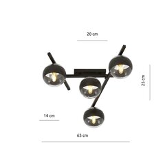 Emibig gaismeklis Smart 4 Black/Stripe cena un informācija | Griestu lampas | 220.lv
