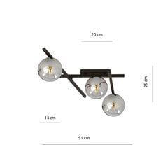 Emibig gaismeklis Smart 3 Black/Grafit cena un informācija | Griestu lampas | 220.lv