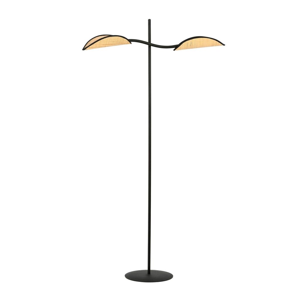 Emibig stāvlampa Lotus LP2 Black/Rattan cena un informācija | Stāvlampas | 220.lv