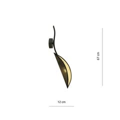 Emibig sienas lampa Lotus K1 Black/Gold cena un informācija | Sienas lampas | 220.lv