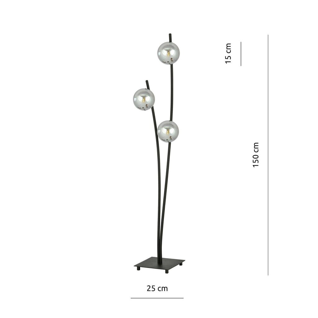 Emibig stāvlampa Hunter LP3 Black/Grafit cena un informācija | Stāvlampas | 220.lv