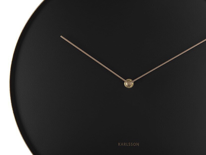 Sienas pulkstenis - cilpa, melns, 34 cm cena un informācija | Pulksteņi | 220.lv