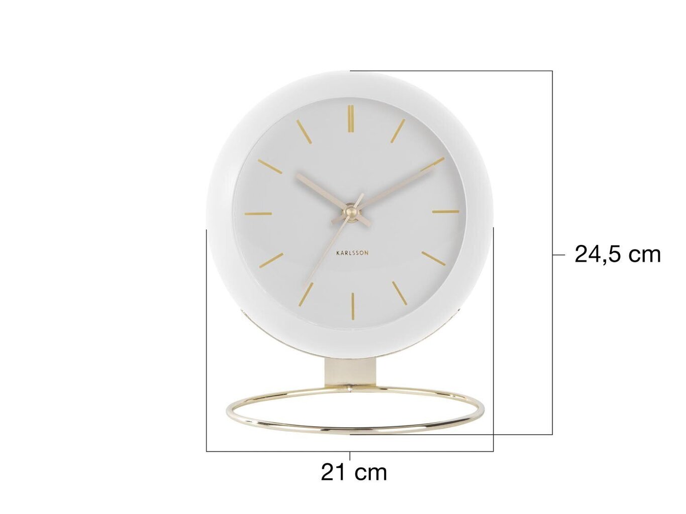 Galda pulkstenis - globuss, balts, 21 cm цена и информация | Pulksteņi | 220.lv