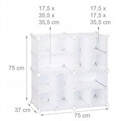 Moduļu plaukts Loft Wurfel M 4/12, 75x75x37 cm, melns cena un informācija | Veļas grozi un mantu uzglabāšanas kastes | 220.lv