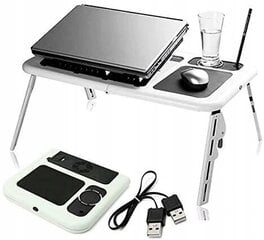 Saliekams klēpjdatora galdiņš ar E-Table dzesētāju cena un informācija | Datorgaldi, rakstāmgaldi, biroja galdi | 220.lv