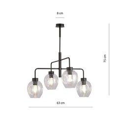 Emibig lampa Lukka 4 Black/Transparent cena un informācija | Piekaramās lampas | 220.lv