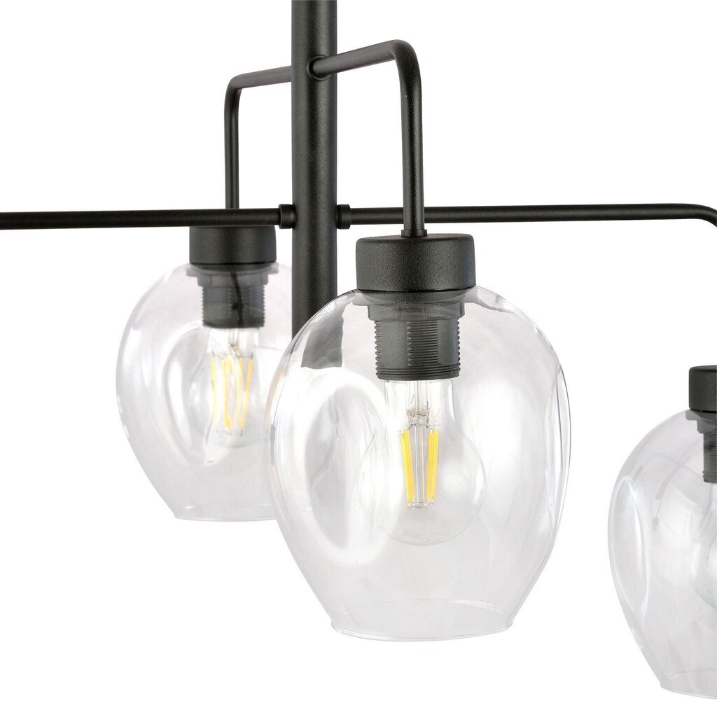 Emibig lampa Lukka 4 Black/Transparent cena un informācija | Lustras | 220.lv