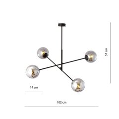 Emibig gaismeklis Linear 4 Black/Grafit cena un informācija | Piekaramās lampas | 220.lv