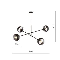 Emibig gaismeklis Linear 4 Black/Stripe cena un informācija | Piekaramās lampas | 220.lv