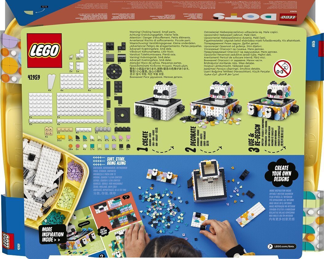 41959 LEGO® DOTS Jaukas pandas paplāte cena un informācija | Konstruktori | 220.lv