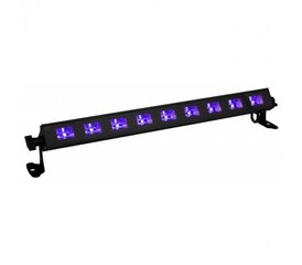 LED UV-BAR 9 gaismeklis UV, 9x 3 W LED, melns cena un informācija | Svētku dekorācijas | 220.lv