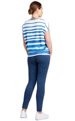 Женская футболка в голубую полоску с цветами LE-21520 BE цена и информация | Футболка женская | 220.lv