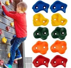 Kāpšanas akmeņi bērniem, dažādas krāsas - 10 gab. cena un informācija | Slidkalniņi, kāpšanas konstruktori | 220.lv