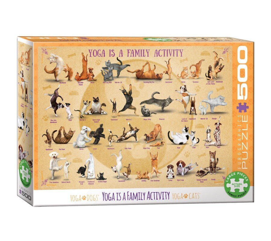 Puzle Eurographics, 6500-5354, Yoga is a Family Activity, 500 gab. cena un informācija | Puzles, 3D puzles | 220.lv