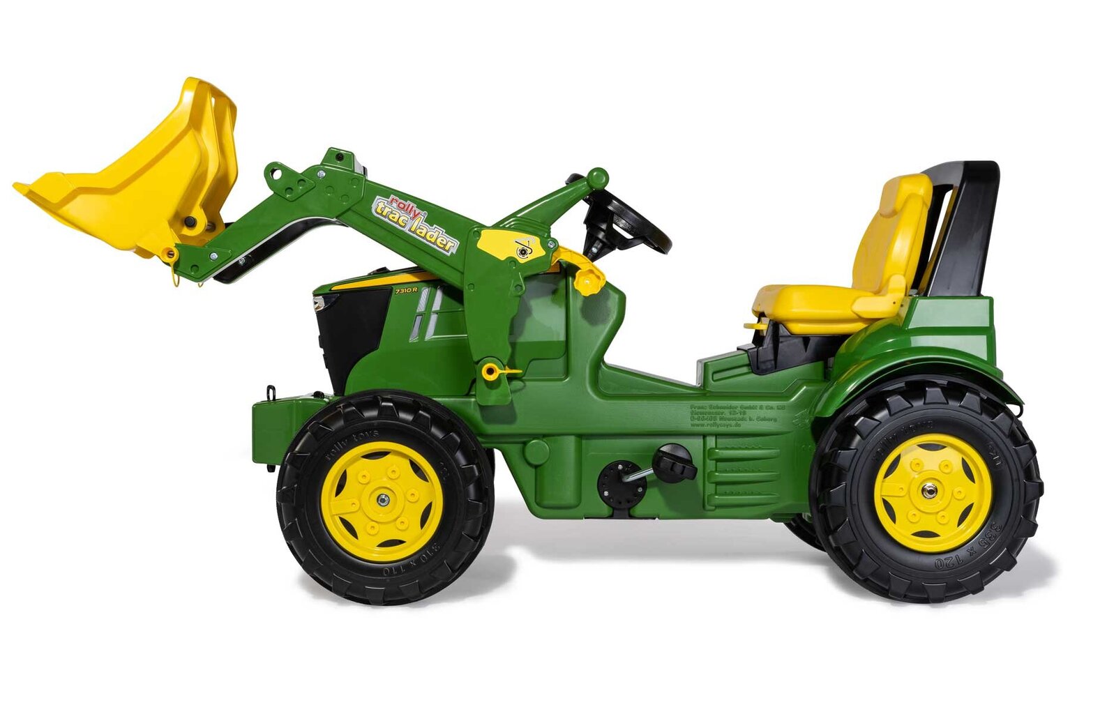 Traktors ar pedāļiem un frontālo kausu, rollyFarmtrac John Deere 7310R cena un informācija | Rotaļlietas zēniem | 220.lv