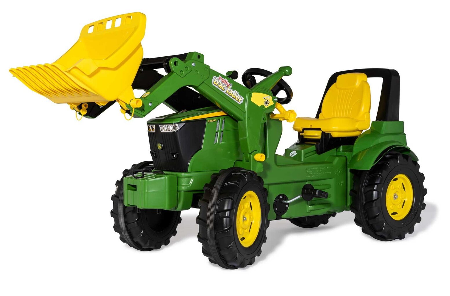 Traktors ar pedāļiem un frontālo kausu, rollyFarmtrac John Deere 7310R cena un informācija | Rotaļlietas zēniem | 220.lv