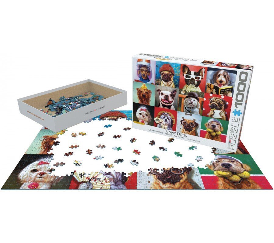 Puzle Eurographics, 6000-5523, Funny Dogs, 1000 gab. cena un informācija | Puzles, 3D puzles | 220.lv