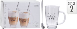 Набор из двух чашек с ложками предназначен для LATTE MACCHIATO цена и информация | Стаканы, фужеры, кувшины | 220.lv