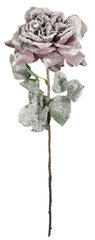 Mākslīgā roze ar sniega sarmu cena un informācija | Mākslīgie ziedi | 220.lv