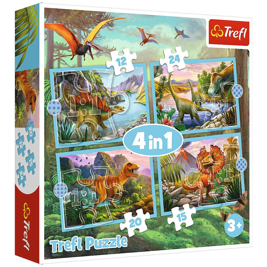 Puzle 227 unikāli dinozauri / *4in1gab цена и информация | Puzles, 3D puzles | 220.lv